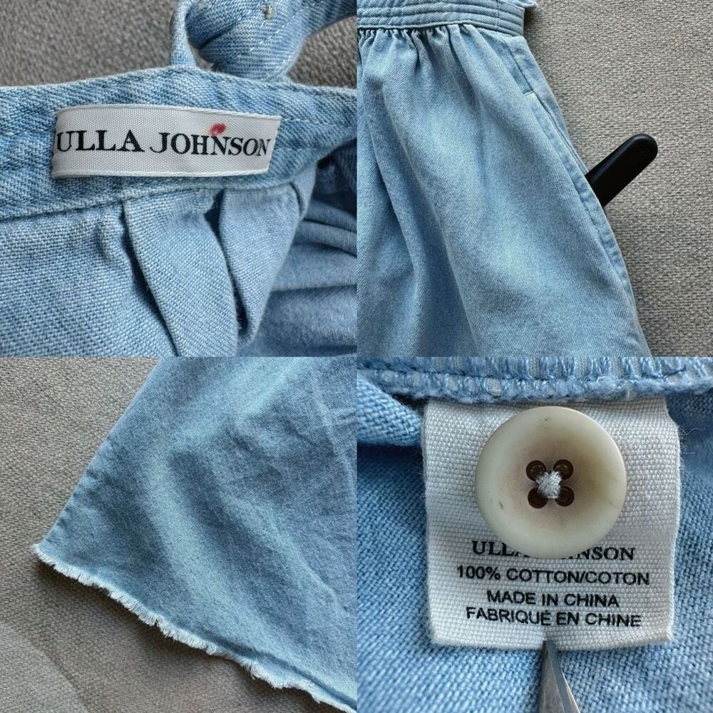 Ulla Johnson SP16 RTW Ruffle Details Denim Back Cutout Midi Dress Size XS/S - Picture 7 of 7